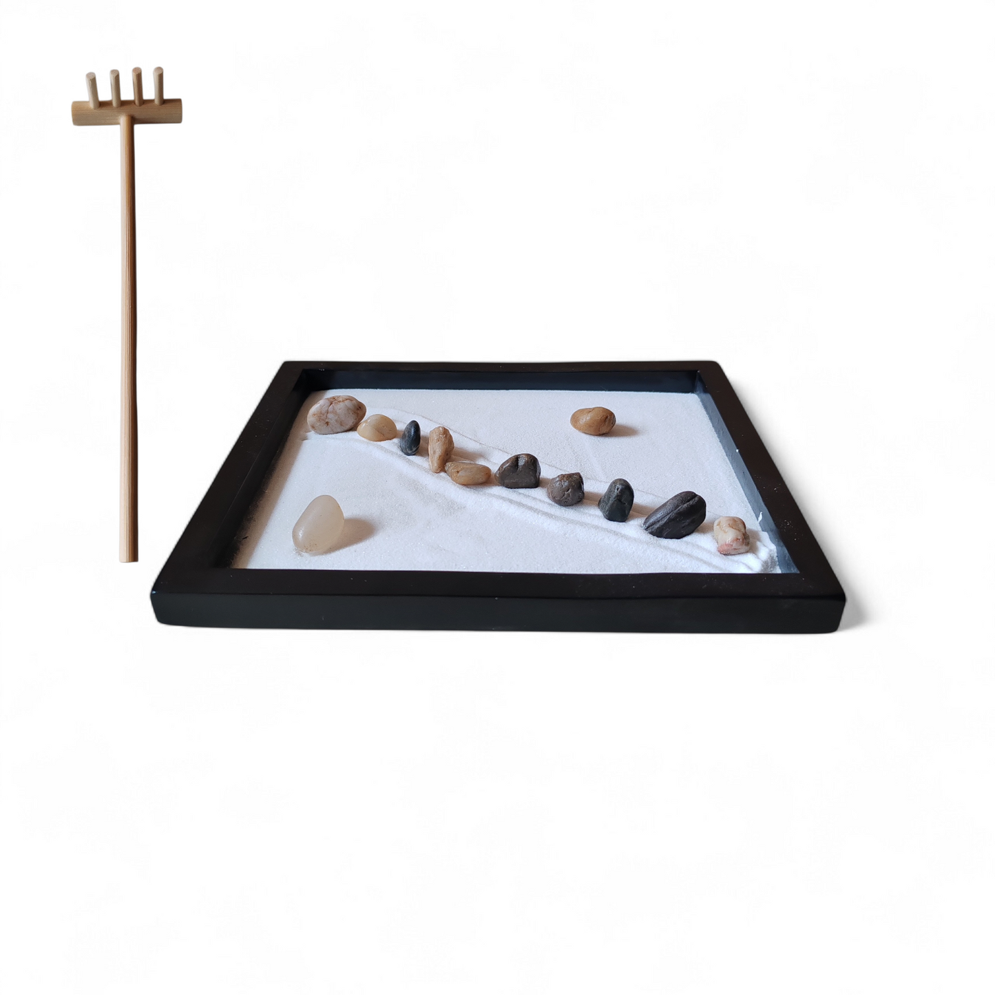 T21 TSST Starter Kit: Customisable Desktop Zen Garden | Tray, Sand, Stones & Rake Included