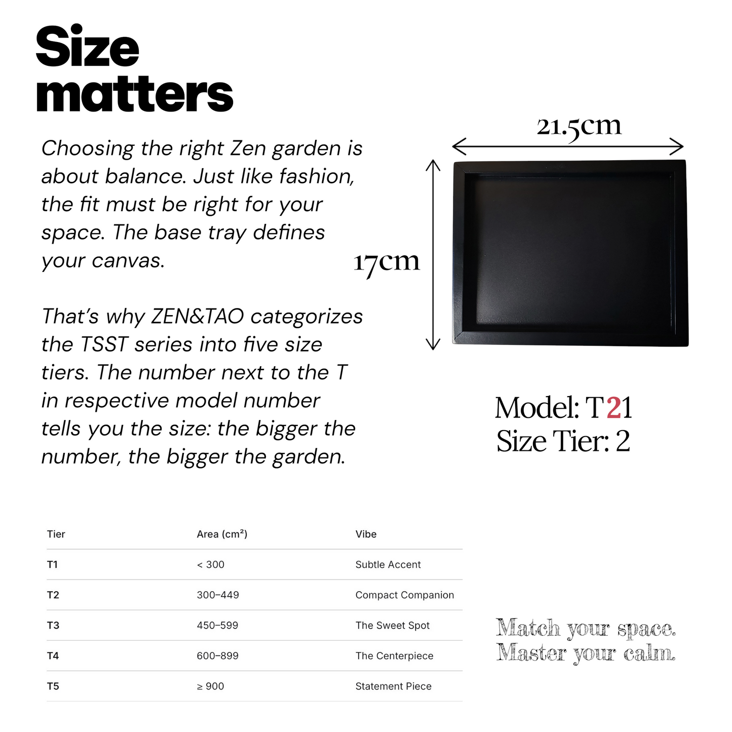 T21 TSST Starter Kit: Customisable Desktop Zen Garden | Tray, Sand, Stones & Rake Included