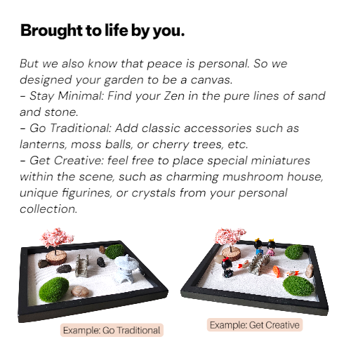 T21 TSST Starter Kit: Customisable Desktop Zen Garden | Tray, Sand, Stones & Rake Included