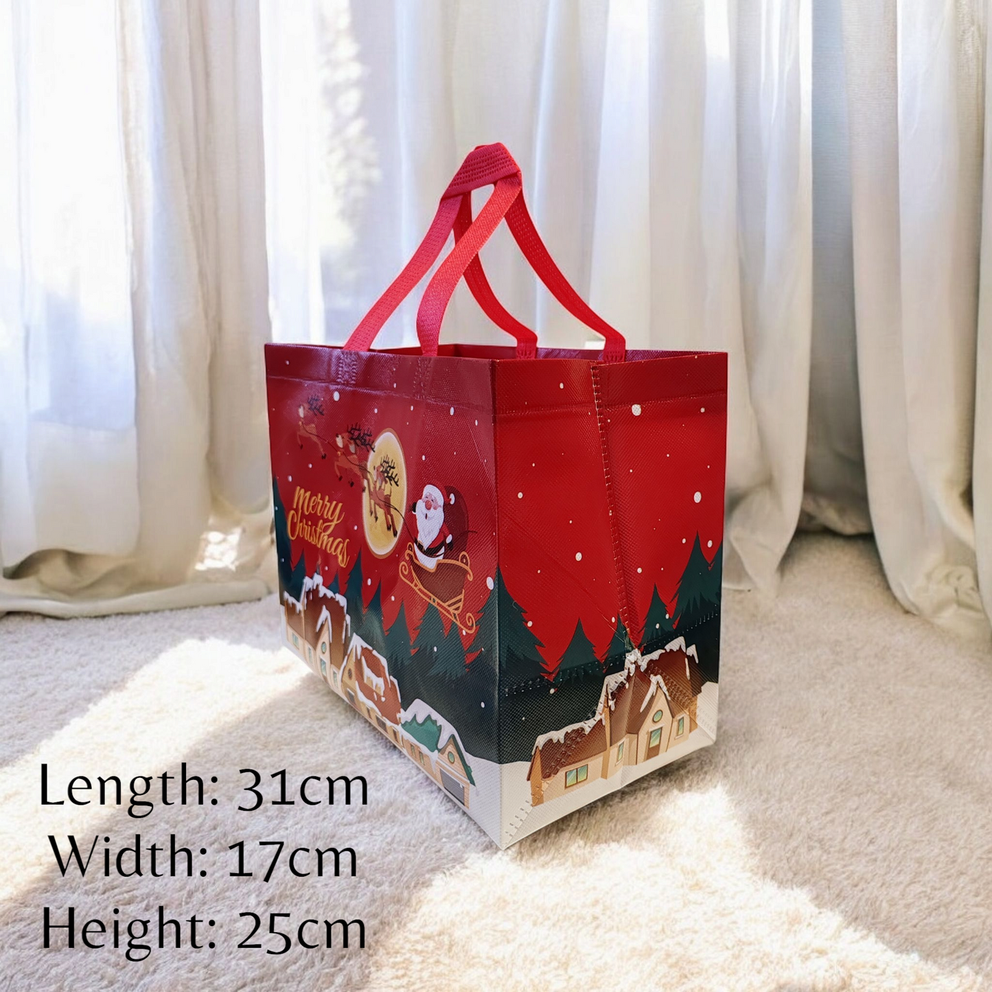 Christmas Themed Gift Bag/Shopping Bag, Large Size, Made of Non-woven Fabric