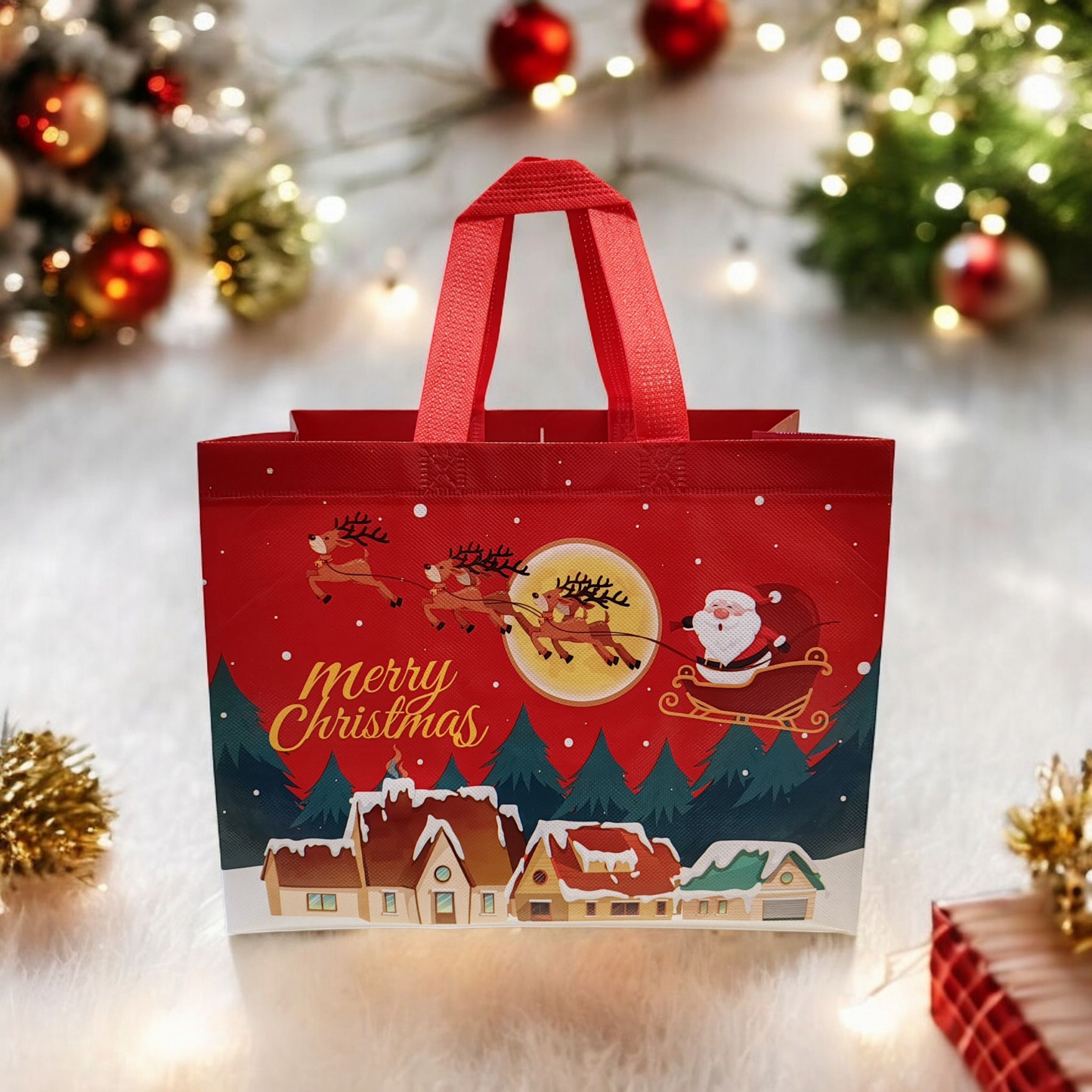 Christmas Themed Gift Bag/Shopping Bag, Large Size, Made of Non-woven Fabric