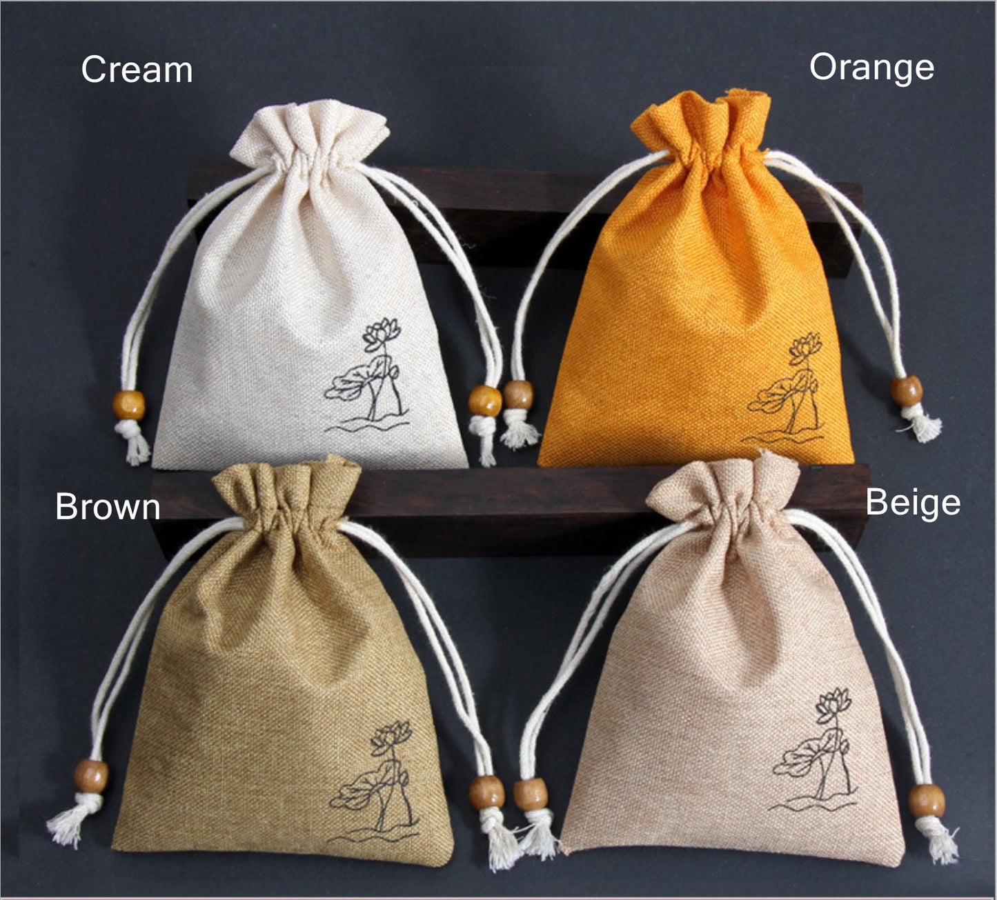 Zen Style Burlap Pouches for Making Fragrant Sachets, or Holding Jewelleries, Gifts, etc. / Powder Leak Proof Design